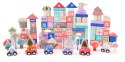 Drewniane klocki edukacyjne miasto z matą 115 szt ECOTOYS ECOTOYS