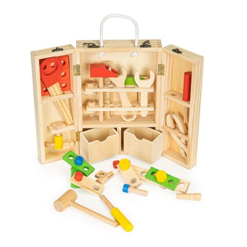 Drewniane narzędzia w skrzynce warsztat zestaw XXL ECOTOYS ECOTOYS Drewniane narzędzia w skrzynce warsztat zestaw XXL ECOTOYS ECOTOYS
