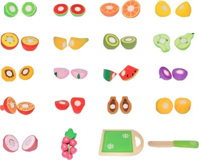 Drewniane owoce do krojenia 20 sztuk ECOTOYS ECOTOYS Drewniane owoce do krojenia 20 sztuk ECOTOYS ECOTOYS