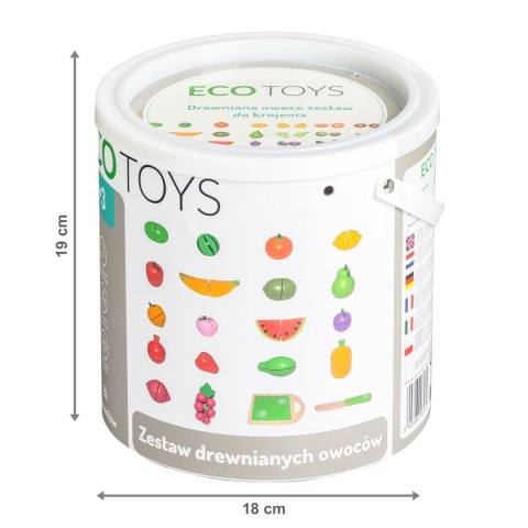 Drewniane owoce do krojenia 20 sztuk ECOTOYS ECOTOYS Drewniane owoce do krojenia 20 sztuk ECOTOYS ECOTOYS