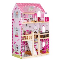 Drewniany domek dla lalek mebelki ECOTOYS ECOTOYS
