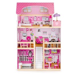 Drewniany domek dla lalek mebelki ECOTOYS ECOTOYS