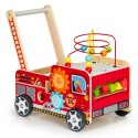 Drewniany pchacz edukacyjny z klockami dla dzieci - Straż Pożarna ECOTOYS ECOTOYS