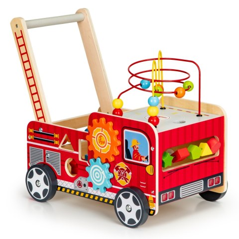 Drewniany pchacz edukacyjny z klockami dla dzieci - Straż Pożarna ECOTOYS ECOTOYS Drewniany pchacz edukacyjny z klockami dla dzieci - Straż Pożarna ECOTOYS ECOTOYS