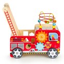 Drewniany pchacz edukacyjny z klockami dla dzieci - Straż Pożarna ECOTOYS ECOTOYS