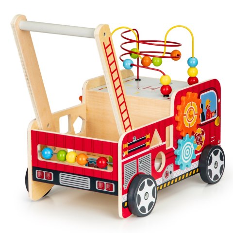 Drewniany pchacz edukacyjny z klockami dla dzieci - Straż Pożarna ECOTOYS ECOTOYS Drewniany pchacz edukacyjny z klockami dla dzieci - Straż Pożarna ECOTOYS ECOTOYS