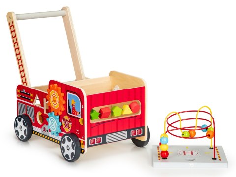 Drewniany pchacz edukacyjny z klockami dla dzieci - Straż Pożarna ECOTOYS ECOTOYS Drewniany pchacz edukacyjny z klockami dla dzieci - Straż Pożarna ECOTOYS ECOTOYS