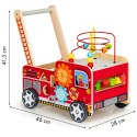 Drewniany pchacz edukacyjny z klockami dla dzieci - Straż Pożarna ECOTOYS ECOTOYS