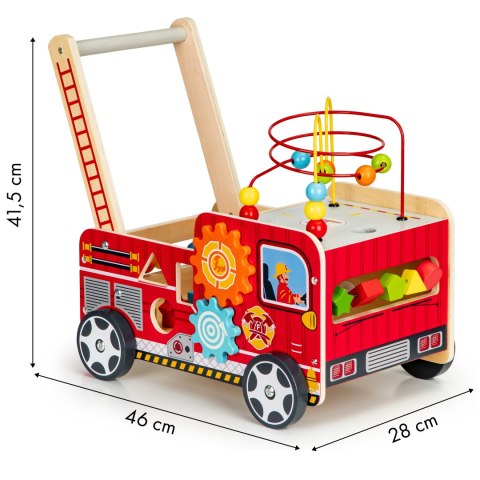 Drewniany pchacz edukacyjny z klockami dla dzieci - Straż Pożarna ECOTOYS ECOTOYS Drewniany pchacz edukacyjny z klockami dla dzieci - Straż Pożarna ECOTOYS ECOTOYS