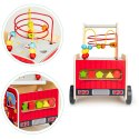 Drewniany pchacz edukacyjny z klockami dla dzieci - Straż Pożarna ECOTOYS ECOTOYS