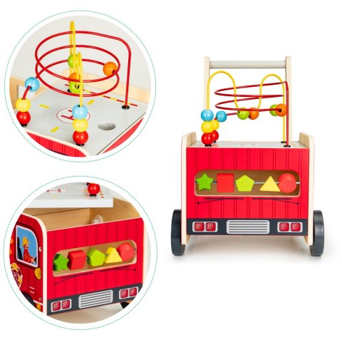 Drewniany pchacz edukacyjny z klockami dla dzieci - Straż Pożarna ECOTOYS ECOTOYS Drewniany pchacz edukacyjny z klockami dla dzieci - Straż Pożarna ECOTOYS ECOTOYS