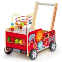 Drewniany pchacz edukacyjny z klockami dla dzieci - Straż Pożarna ECOTOYS ECOTOYS
