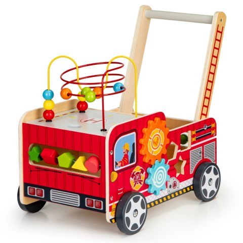 Drewniany pchacz edukacyjny z klockami dla dzieci - Straż Pożarna ECOTOYS ECOTOYS Drewniany pchacz edukacyjny z klockami dla dzieci - Straż Pożarna ECOTOYS ECOTOYS