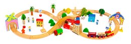 Drewniany pociąg kolejka 74 elementy ECOTOYS ECOTOYS