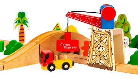 Drewniany pociąg kolejka 74 elementy ECOTOYS ECOTOYS Drewniany pociąg kolejka 74 elementy ECOTOYS ECOTOYS