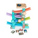 Drewniany tor zjeżdżalnia + 6 autek + cymbałki ECOTOYS ECOTOYS