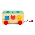 Drewniany wózek sorter z klockami - kostka edukacyjna dla dzieci ECOTOYS ECOTOYS