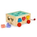 Drewniany wózek sorter z klockami - kostka edukacyjna dla dzieci ECOTOYS ECOTOYS