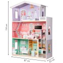 Duży domek drewniany dla lalek z ruchomą windą i meblelkami ECOTOYS ECOTOYS