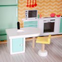 Duży domek drewniany dla lalek z ruchomą windą i meblelkami ECOTOYS ECOTOYS