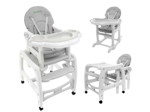 Fotelik krzesełko do karmienia 3w1 bujany fotel krzeseło ze stoliczkiem ECOTOYS ECOTOYS Fotelik krzesełko do karmienia 3w1 bujany fotel krzeseło ze stoliczkiem ECOTOYS ECOTOYS