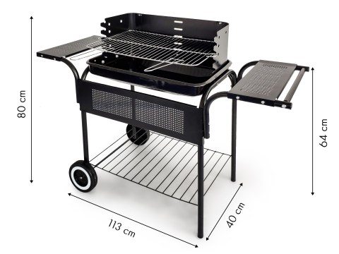 Grill ogrodowy metalowe półki regulacja rusztu koła MultiGarden MultiGarden Grill ogrodowy metalowe półki regulacja rusztu koła MultiGarden MultiGarden