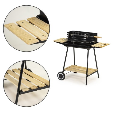 Grill ogrodowy węglowy z półkami regulacja 2 ruszty przenośny MultiGarden MultiGarden Grill ogrodowy węglowy z półkami regulacja 2 ruszty przenośny MultiGarden MultiGarden