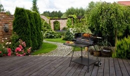 Grill ogrodowy z rożnem i regulacją rusztu + dwie duże półki MultiGarden MultiGarden