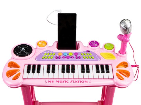 Keyboard organki pianinko z mikrofonem mp3 różowe MULTISTORE Keyboard organki pianinko z mikrofonem mp3 różowe MULTISTORE