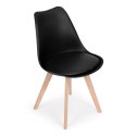 Komplet 4 krzeseł do salonu jadalni z poduszką ekoskóra Czarne ModernHome ModernHome