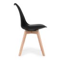 Komplet 4 krzeseł do salonu jadalni z poduszką ekoskóra Czarne ModernHome ModernHome