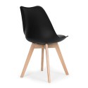 Komplet 4 krzeseł do salonu jadalni z poduszką ekoskóra Czarne ModernHome ModernHome