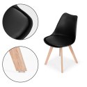 Komplet 4 krzeseł do salonu jadalni z poduszką ekoskóra Czarne ModernHome ModernHome