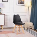 Komplet 4 krzeseł do salonu jadalni z poduszką ekoskóra Czarne ModernHome ModernHome