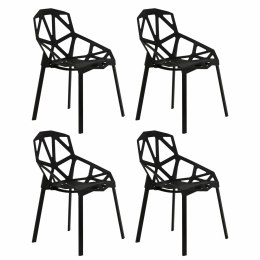 Komplet nowoczesnych krzeseł krzesło do salonu czarne 4 sztuki ModernHome ModernHome
