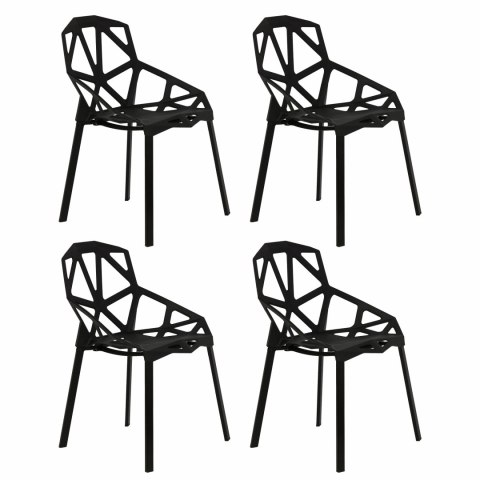 Komplet nowoczesnych krzeseł krzesło do salonu czarne 4 sztuki ModernHome ModernHome Komplet nowoczesnych krzeseł krzesło do salonu czarne 4 sztuki ModernHome ModernHome