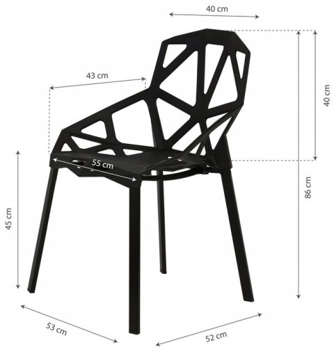 Komplet nowoczesnych krzeseł krzesło do salonu czarne 4 sztuki ModernHome ModernHome Komplet nowoczesnych krzeseł krzesło do salonu czarne 4 sztuki ModernHome ModernHome
