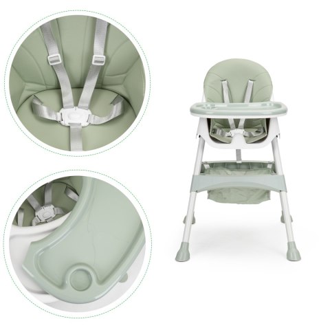 Krzesełko fotelik do karmienia 2w1 pasy 5 punktowe ECOTOYS azure ECOTOYS Krzesełko fotelik do karmienia 2w1 pasy 5 punktowe ECOTOYS azure ECOTOYS