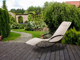 Leżak ogrodowy leżanka fotel bujany beżowy MultiGarden MultiGarden