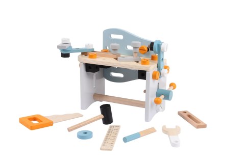 Mini warsztat stół narzędziowy drewniany zestaw konstrukcyjny 52 elementy ECOTOYS ECOTOYS Mini warsztat stół narzędziowy drewniany zestaw konstrukcyjny 52 elementy ECOTOYS ECOTOYS