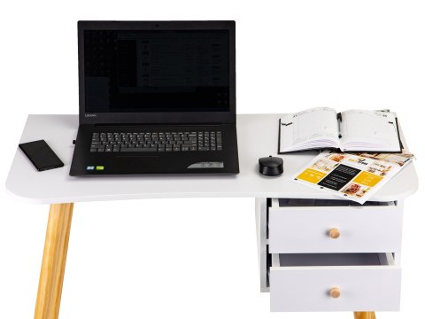 Nowoczesne biurko komputerowe stolik 2 szuflady ModernHome Nowoczesne biurko komputerowe stolik 2 szuflady ModernHome