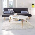 Nowoczesny stolik kawowy półka drewniane nogi biały ModernHome ModernHome