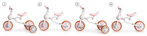 Rower rowerek biegowy 4w1 Pedały Kółka boczne różowy ECOTOYS ECOTOYS Rower rowerek biegowy 4w1 Pedały Kółka boczne różowy ECOTOYS ECOTOYS