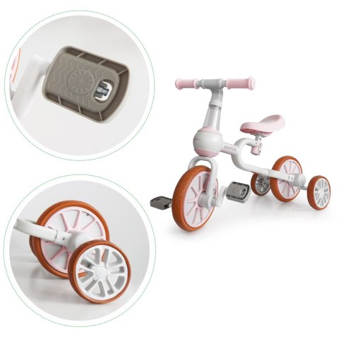 Rower rowerek biegowy 4w1 Pedały Kółka boczne różowy ECOTOYS ECOTOYS Rower rowerek biegowy 4w1 Pedały Kółka boczne różowy ECOTOYS ECOTOYS