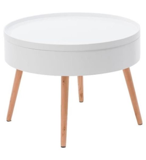 Stolik kawowy okrągły ze schowkiem 60 cm ModernHome ModernHome Stolik kawowy okrągły ze schowkiem 60 cm ModernHome ModernHome