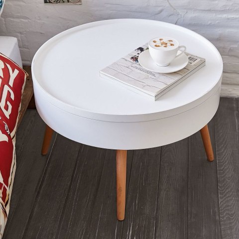 Stolik kawowy okrągły ze schowkiem 60 cm ModernHome ModernHome Stolik kawowy okrągły ze schowkiem 60 cm ModernHome ModernHome