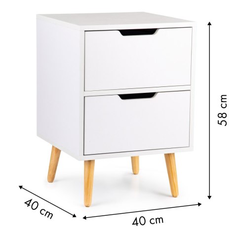 Szafka stoliczek nocny 2 szuflady sosnowe nogi ModernHome Szafka stoliczek nocny 2 szuflady sosnowe nogi ModernHome