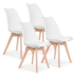 Zestaw 4 krzeseł krzesło do salonu jadalni z poduszką Białe ModernHome ModernHome