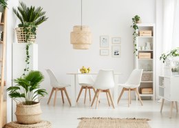 Zestaw 4 krzeseł krzesło do salonu jadalni z poduszką Białe ModernHome ModernHome