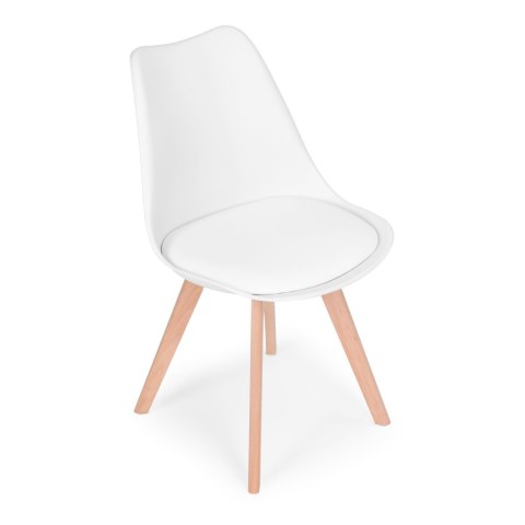 Zestaw 4 krzeseł krzesło do salonu jadalni z poduszką Białe ModernHome ModernHome Zestaw 4 krzeseł krzesło do salonu jadalni z poduszką Białe ModernHome ModernHome